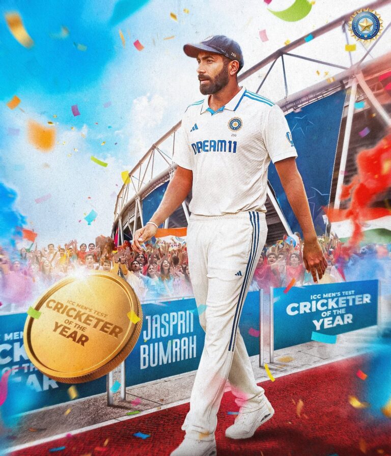 Jasprit Bumrah Named ICC Men’s Test Cricketer of the Year 2024