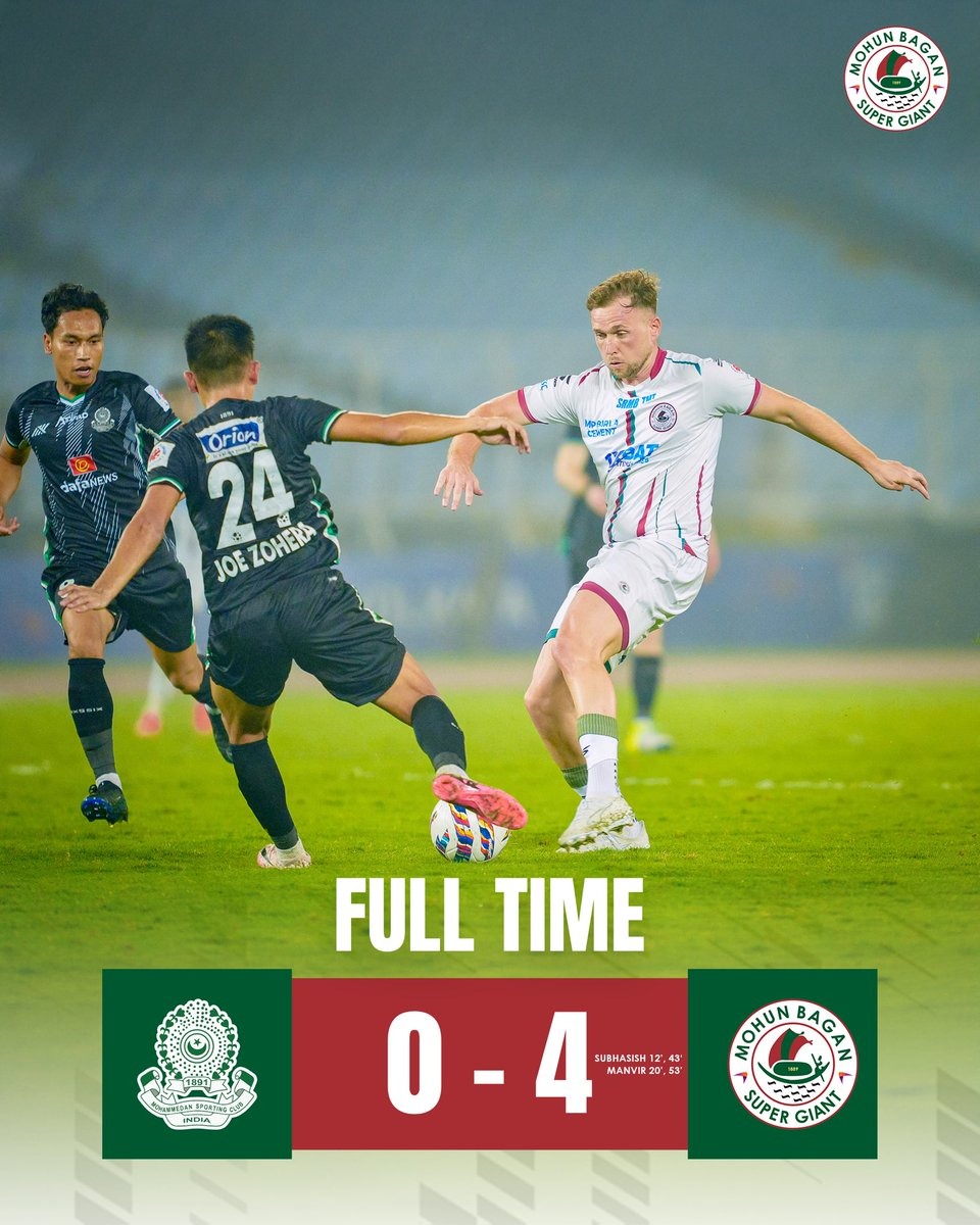 ISL: Mohun Bagan Thrashes Mohammedan Sporting 4-0