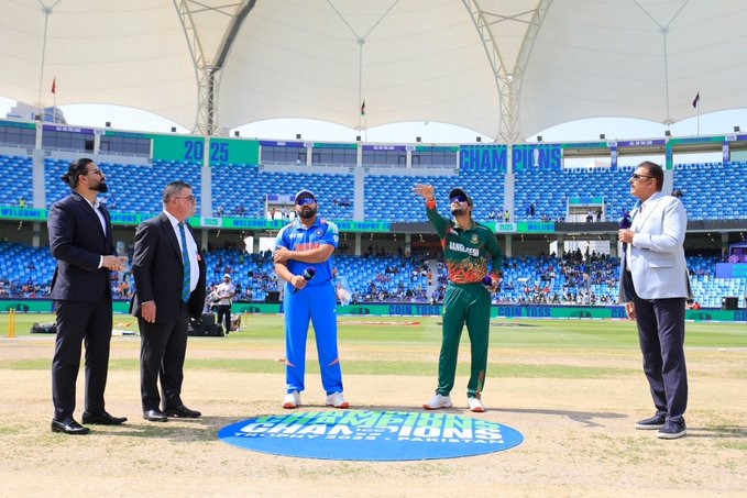 Champions Trophy 2025: India vs Bangladesh LIVE – Bangladesh Wins Toss, Opts to Bat First